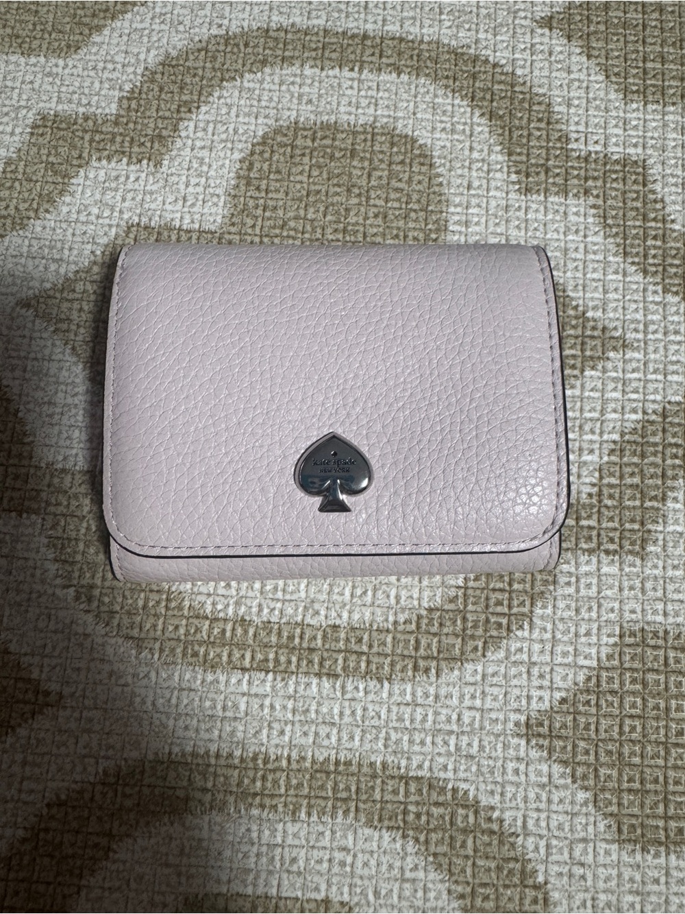 Kate Spade Kayla Embellished Spade Small L-Zip Wallet light pink